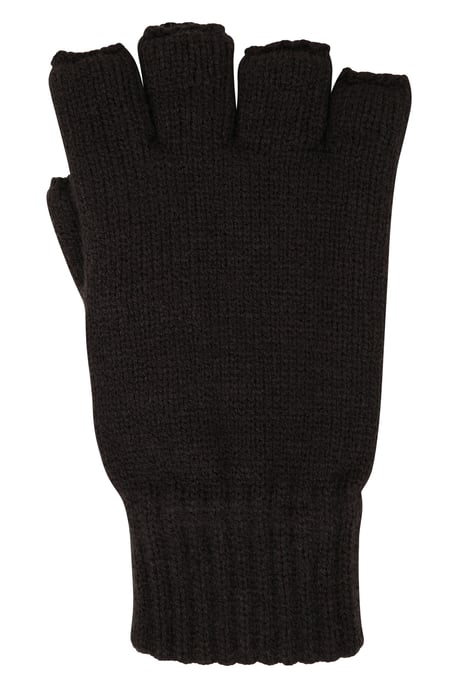 Men's Fingerless Knitted Ski Gloves Lightweight Warm Comfortable Winter Mittens Black - Image 2