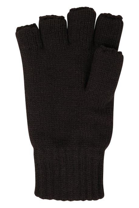 Men's Fingerless Knitted Ski Gloves Lightweight Warm Comfortable Winter Mittens Black - Image 3