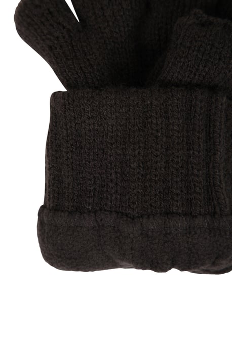 Men's Fingerless Knitted Ski Gloves Lightweight Warm Comfortable Winter Mittens Black - Image 5