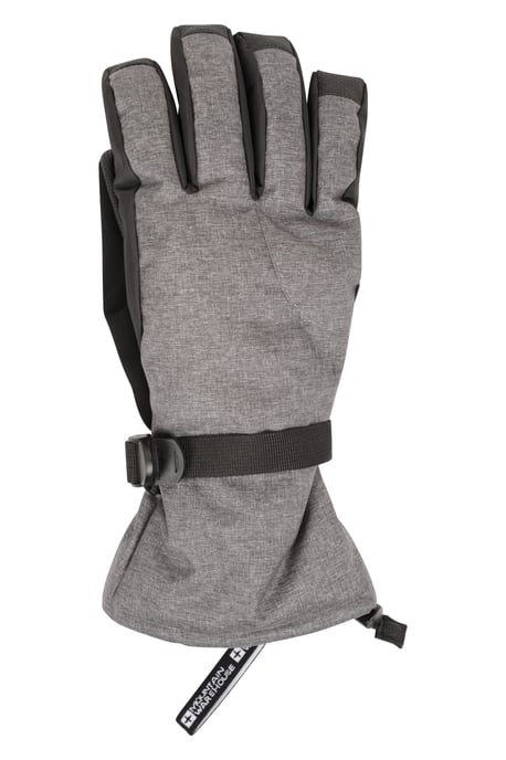 'Lodge' Men's Ski Gloves Lightweight Snowproof Warm Comfortable Winter Mittens Dark Grey - Image 2