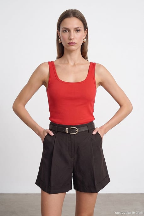 Slim Fit Sleeveless Jersey Cami Blouse - Image 3
