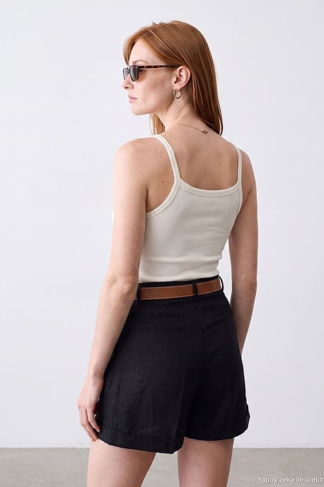 Ribbed Halterneck Sleeveless Blouse - Image 2