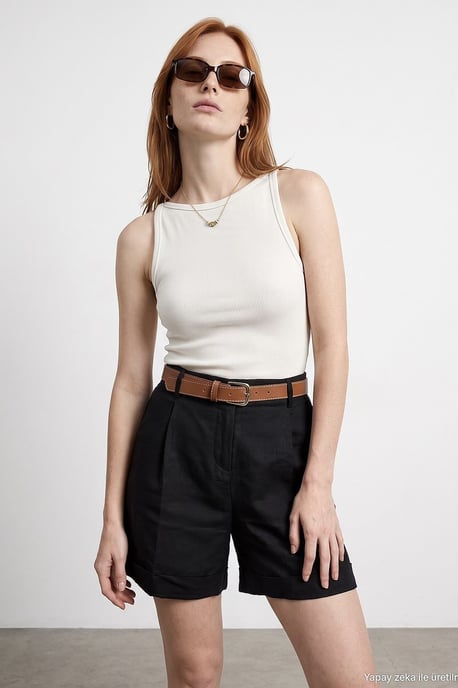 Ribbed Halterneck Sleeveless Blouse - Image 3