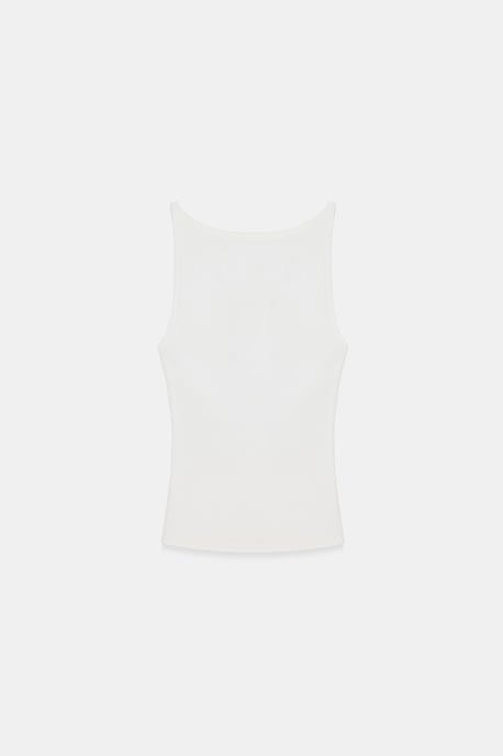 Ribbed Halterneck Sleeveless Blouse - Image 5