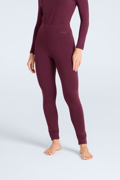 'Blaze' Women's Thermal Leggings Warm Cosy Base Layer Bottoms Burgundy - Image 1