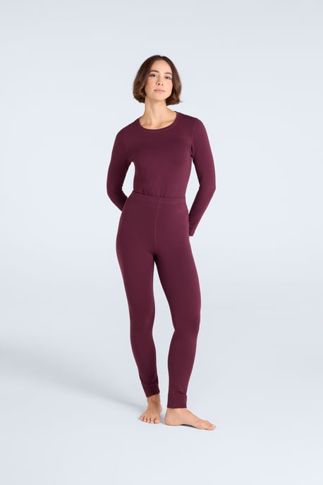 'Blaze' Women's Thermal Leggings Warm Cosy Base Layer Bottoms Burgundy - Image 2