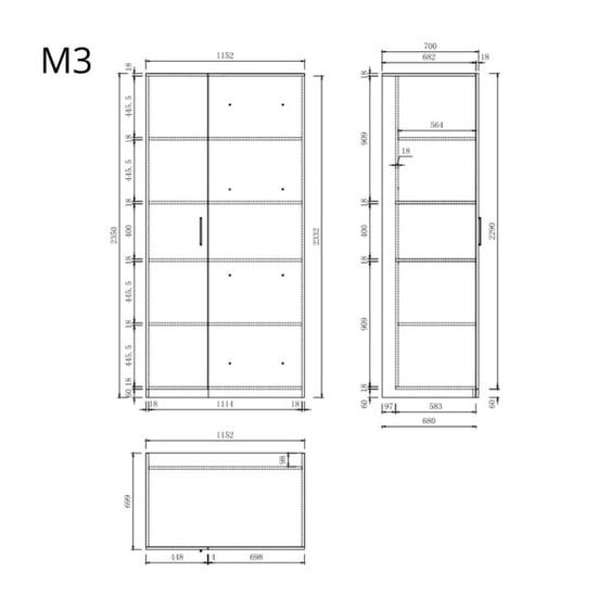 Wasophoogte ® opbergkast zijkast voor wasmachine kast module m2 700d x - Image 3