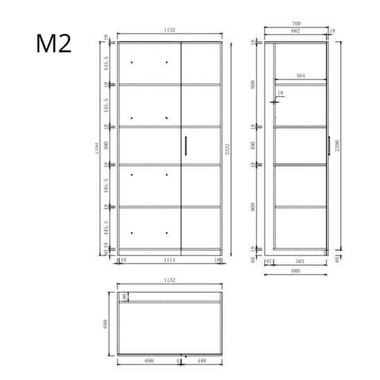 Wasophoogte ® opbergkast zijkast voor wasmachine kast module m2 700d x - Image 2