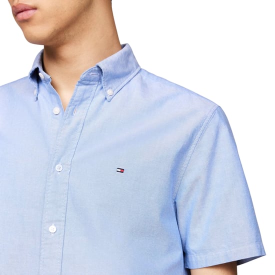 TOMMY HILFIGER Mens Shirt Oxford Lightweight Short Sleeve Regular Fit Summer NEW - Image 4