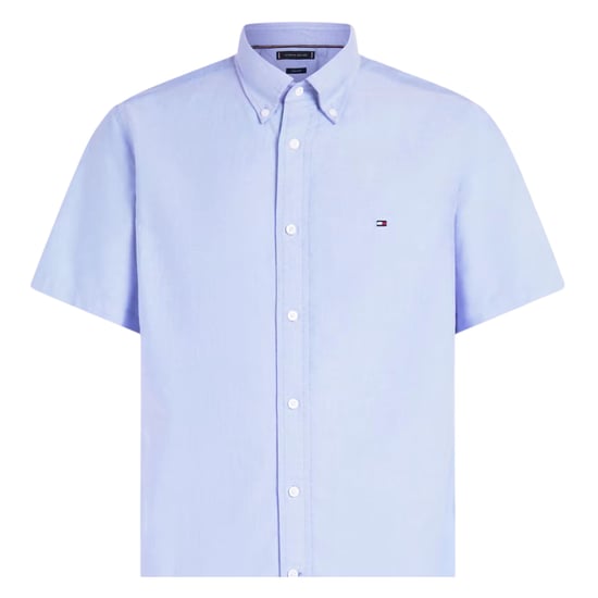 TOMMY HILFIGER Mens Shirt Oxford Lightweight Short Sleeve Regular Fit Summer NEW - Image 5