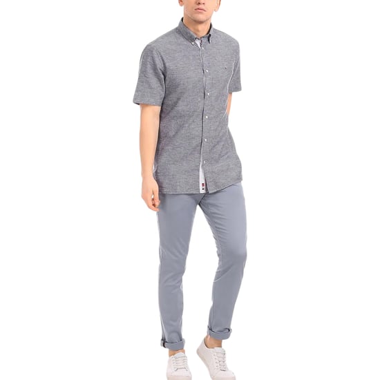 TOMMY HILFIGER Mens Shirt Oxford Lightweight Short Sleeve Regular Fit Summer NEW - Image 3