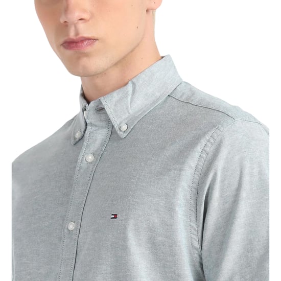 TOMMY HILFIGER Mens Shirt Oxford Lightweight Short Sleeve Regular Fit Summer NEW - Image 5