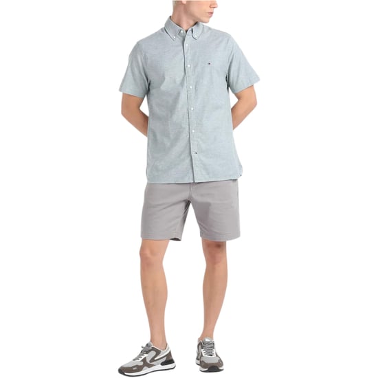 TOMMY HILFIGER Mens Shirt Oxford Lightweight Short Sleeve Regular Fit Summer NEW - Image 6