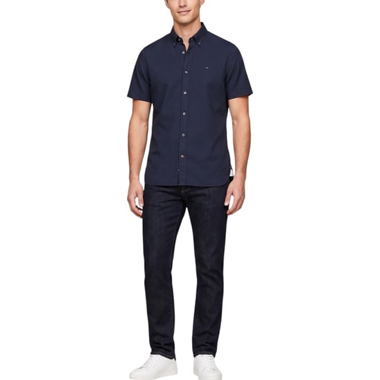 TOMMY HILFIGER Mens Shirt Oxford Lightweight Short Sleeve Regular Fit Summer NEW - Image 3