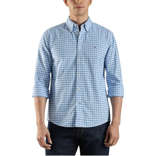 Tommy Hilfiger Mens Oxford Shirts Gingham Checked Regular Long Sleeve Cotton Top - Image 1