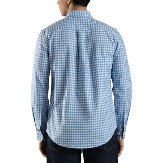 Tommy Hilfiger Mens Oxford Shirts Gingham Checked Regular Long Sleeve Cotton Top - Image 2