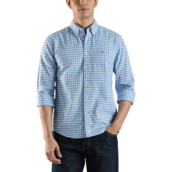 Tommy Hilfiger Mens Oxford Shirts Gingham Checked Regular Long Sleeve Cotton Top - Image 6