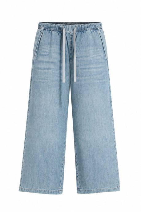 Elasticated Pull On Wide Leg Jeans - Image 3
