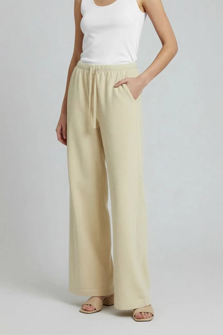 Elasticated Pull On Wide Leg Jeans - Image 1