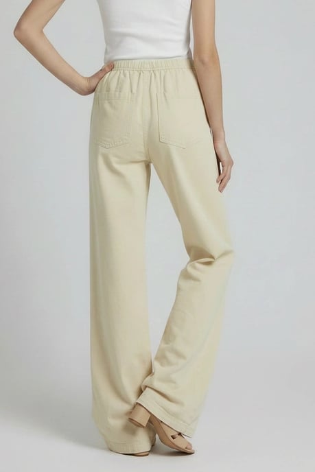 Elasticated Pull On Wide Leg Jeans - Image 3