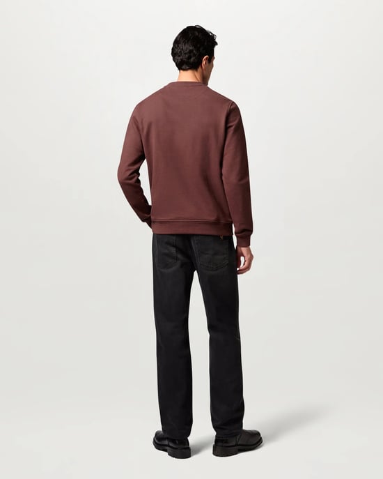 Relaxed Fit Long Sleeve Logo Detail Sweatshirt in Dark Brown - Image 2