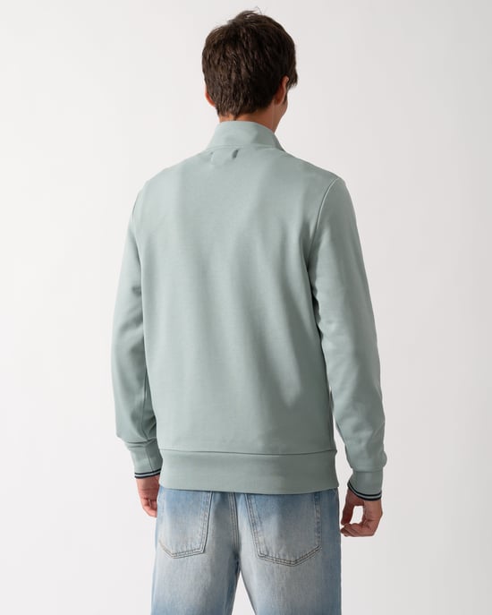 Regular Fit Long Sleeve Logo Detail Sweatshirt in Pale Green - Image 2