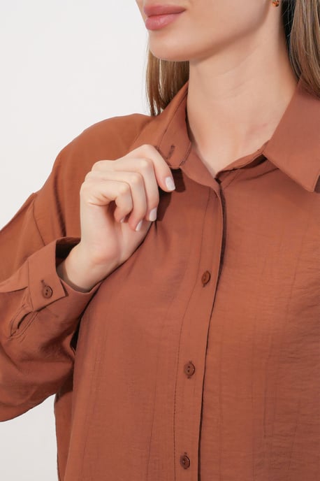 Textured Button-Up Long Sleeve Shirt - Image 5