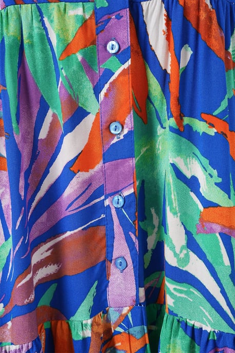 Patroon V-hals Maxi-jurk met knoopsluiting - Image 5