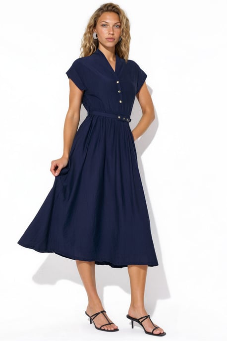 Textured Belted Maxi Dress - Image 2