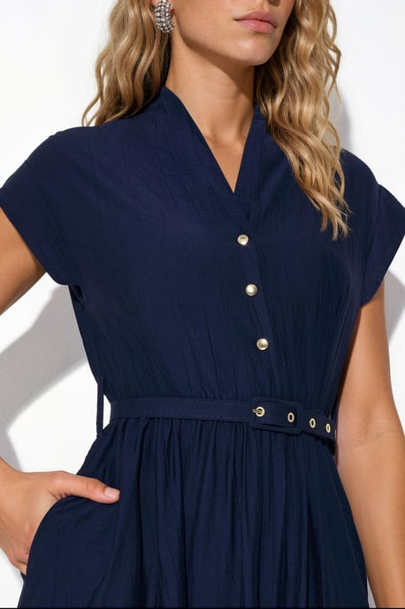 Textured Belted Maxi Dress - Image 4
