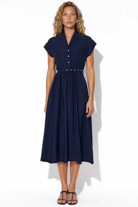 Textured Belted Maxi Dress - Image 5