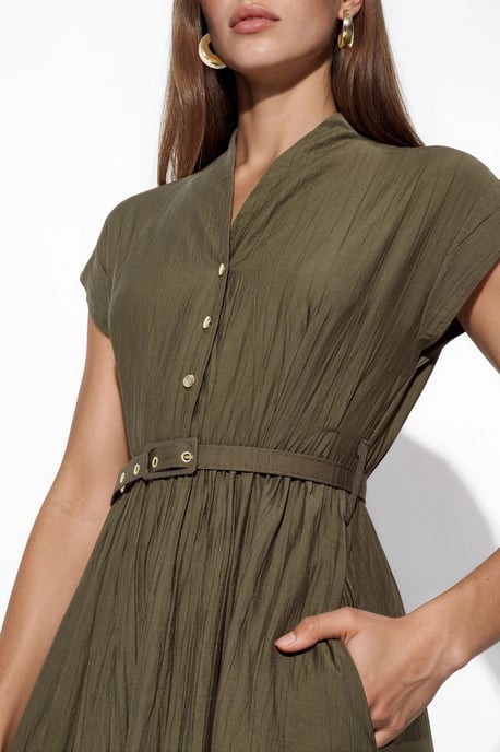 Textured Belted Maxi Dress - Image 4