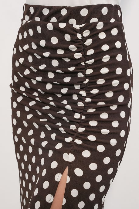 High Waist Polka Dot Midi Skirt - Image 5