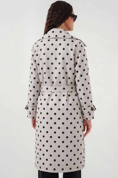 Belted Long-Sleeve Trench Coat - Image 3