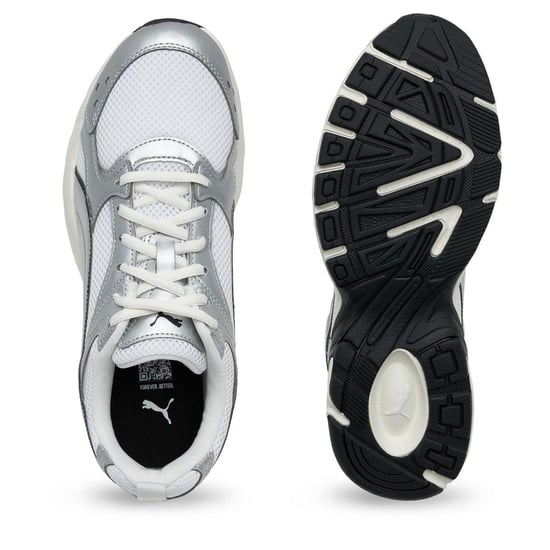 Puma Heren Milenio Tech Leather Lage Sportschoenen (Wit/zilver) - Image 3