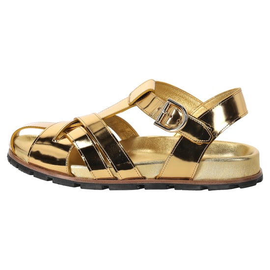 Dries Van Noten visserssandalen in metallic goudkleurig leer - Image 1