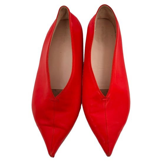 Celine ballerina's met spitse neus in rood leer - Image 4