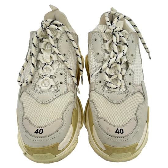 Balenciaga Triple S Sneakers in Cream Nylon - Image 3