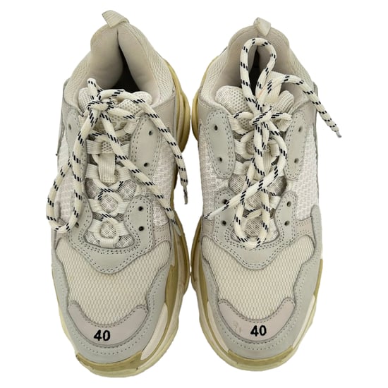 Balenciaga Triple S Sneakers in Cream Nylon - Image 4