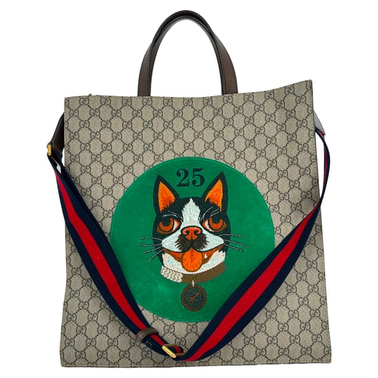 Gucci Bosco Patch GG Supreme Tote Bag in beige gecoat canvas - Image 1