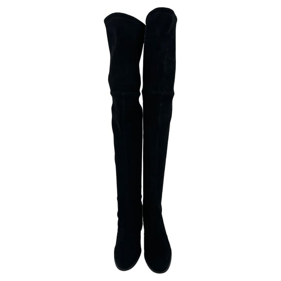 Stuart Weitzman Tieland Over-The-Knee Boots i svart mocka - Image 2