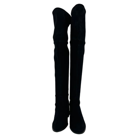 Stuart Weitzman Tieland Over-The-Knee Boots i svart mocka - Image 3