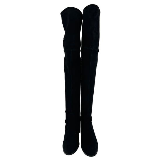 Stuart Weitzman Tieland Over-The-Knee Boots i svart mocka - Image 4