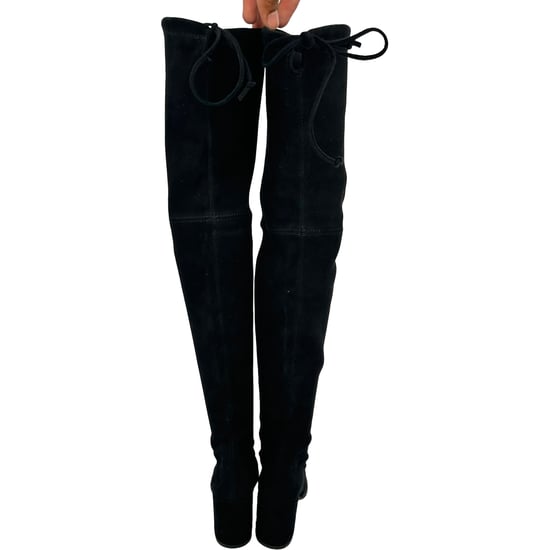 Stuart Weitzman Tieland Over-The-Knee Boots i svart mocka - Image 5