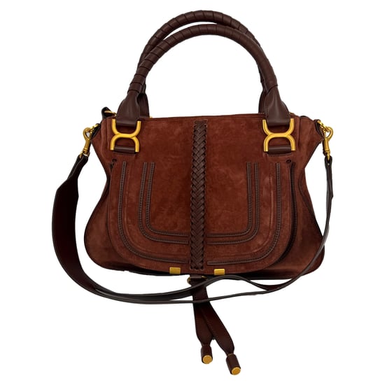 Chloé Medium Marcie Handväska i Brun Mocka - Image 1