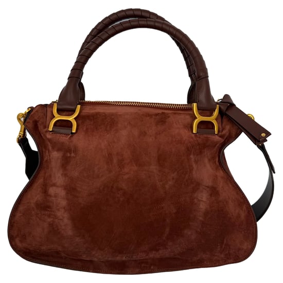Chloé Medium Marcie Handväska i Brun Mocka - Image 2