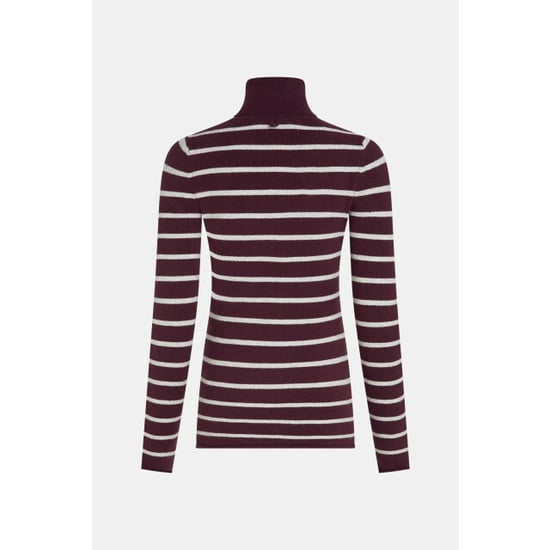 Penn & Ink W26b435 351-83m penn en ink jumper stripe aubergine grey mel. - Image 2