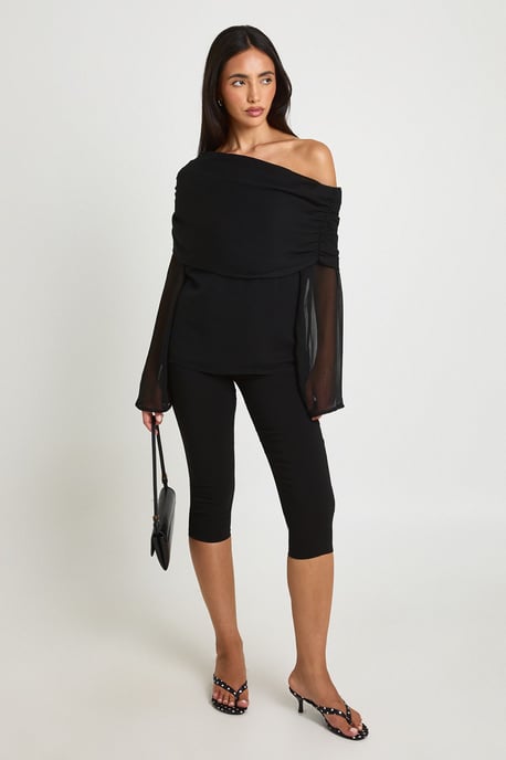 Chiffon Bardot Sheer Blouse - Image 3