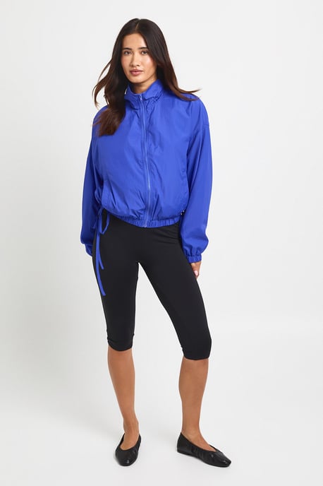 Tie Side Funnel Neck Lightweight Jacket - Image 3