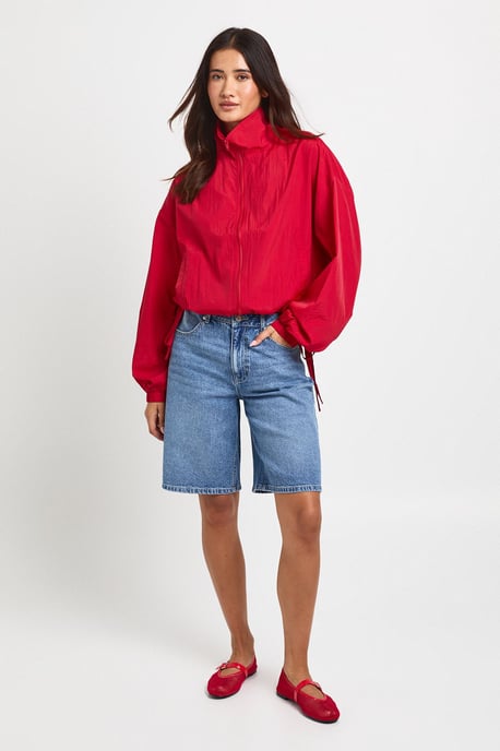 Tie Side Funnel Neck Lightweight Jacket - Image 3